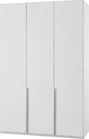 Šatníková skriňa New York D, 135 cm, biela / biely lesk