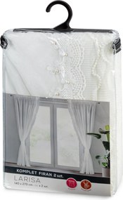 ZÁCLONA NA PÁSKE LARISA SADA 2KS 140X270 CM BIELA