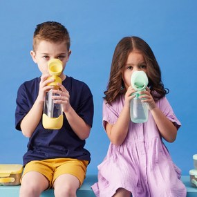 Fľaša na pitie so slamkou 600 ml - lemon twist