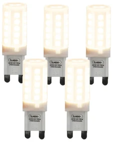 Sada 5 G9 stmievateľných LED žiaroviek 3W 280lm 2700K