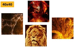Set obrazov abstraktné zvieratá