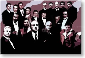 Ručne maľovaný POP Art obraz The MAFIA Family 2 dielny family