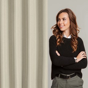 ZÁVES NA PÁSKE RITA 140X270 CM TMAVOBÉŽOVÁ