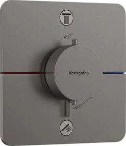 Hansgrohe ShowerSelect Comfort Q, termostat pod omietku pre 2 spotrebiče, kartáčovaný čierny chróm, HAN-15583340
