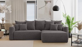 Rohová sedačka Baria (P) (sivočierna). Akcia -20%. Vlastná spoľahlivá doprava až k Vám domov. 1133096