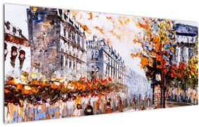 Obraz - Život v meste (120x50 cm)