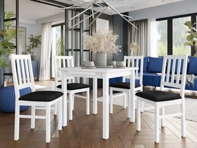 Rozkladací stôl so 4 stoličkami AL09, Morenie: biela - L, Poťahové látky: Kronos 7