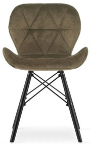 Set troch jedálenských stoličiek LAGO zamatové, hnedé / čierne (3 ks)