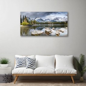 Obraz Canvas Jazero hory les príroda 140x70 cm