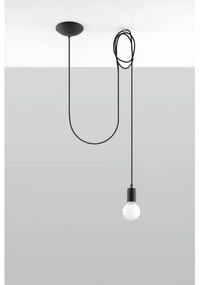 Sollux SL.0369 - Luster na lanku EDISON 1 1xE27/60W/230V pavúk čierna