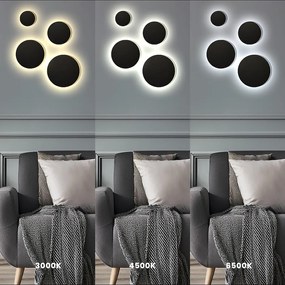 Exteriérové nástenné LED svietidlo Disk, 1x LED 18w, CCT, čierna