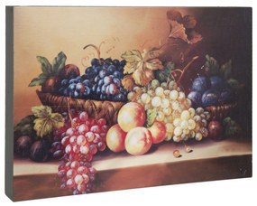 Drevená doska obraz zátišie s ovocím - 30 * 4 * 22 cm