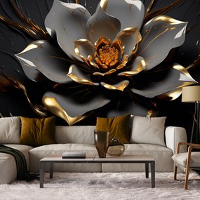 Gario Fototapeta Zlatosivý lotosový kvet Materiál: Vliesová, Rozmery: 200 x 140 cm