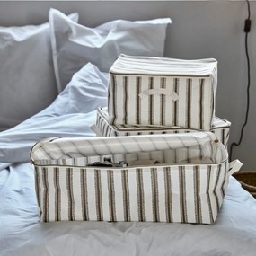 House Doctor Úložný textilný box Vibes Light Brown – set 3 ks