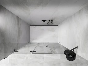 Mexen Lunar-F, ľavé sklápacie sprchové dvere 145 cm, 8mm číre sklo, brúsený grafit profil, 836S-145-050-66-00-L