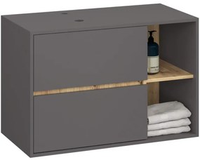 Skrinka pod umývadlo VAMI W90 2SZ grafitová / sivá / dub artisan