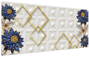 Obraz - Diamantové kvety (120x50 cm)