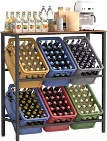 Kuchyňský regál na přepravky Jogin 105,4 cm černý/hnědý