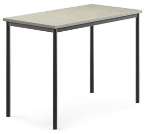 Stôl SONITUS, 1200x700x900 mm, linoleum - svetlošedá, antracit