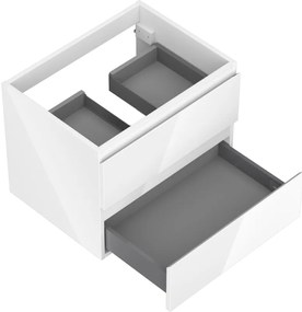 Mexen Orio, kúpeľňová skrinka 60 cm, 2 zásuvky, biela lesklá, 91A10-06047-2-BFF00