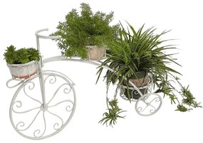 Kondela RETRO kvetináč v tvare bicykla, biela, PAVAR