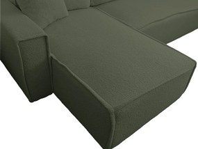 Rozkladacia obojstranná sedacia súprava do L SMART BOUCLE 232x143 cm, tmavozelená