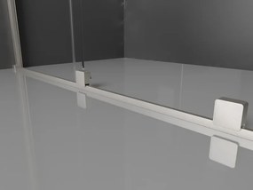 Mexen Velar L, posuvná sprchová zástena Walk-in 120 x 200 cm, 8mm číre sklo, brúsená oceľ, 871-120-003-03-97