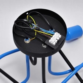 Prisadený luster OXFORD 4xE27/15W/230V čierna/modrá