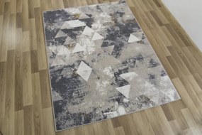 Koberec Zer Lux B595A lesklý béžový/sivý