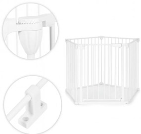 Ochranná zábrana pre deti a zvieratá, 5 panelov, 60 cm, biely kov, ECOTOYS