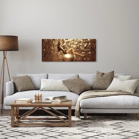 Obraz ženy v zlatej miestnosti (120x50 cm)