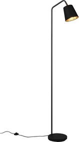 Čierna stojacia lampa s textilným tienidlom (výška 148 cm) Buddy – Reality
