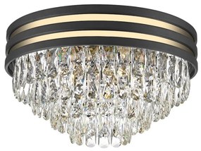 Zuma Line C0525-05A-P7D7- Krištáľové stropné svietidlo NAICA 5xE14/40W/230V čierna