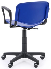 Pracovná stolička ISO s podpierkami rúk, otočná, modrá
