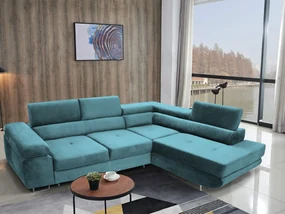 Rohová sedacia súprava Ascend L (blankytná) (P). Akcia -20%. Vlastná spoľahlivá doprava až k Vám domov. 1056899