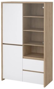 Biela/v prírodnej farbe vitrína v dekore duba 100x170x48 cm Next – Tvilum