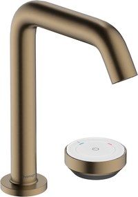 Hansgrohe Tecturis S, dvojotvorová umývadlová batéria 150 CoolStart EcoSmart+ s odtokovou súpravou, kartáčovaný bronz, HAN-73353140