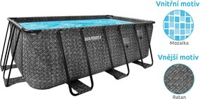 Marimex | Bazén Marimex Florida Premium 2,15x4,00x1,22 m s pieskovou filtráciou a príslušenstvom - motív RATAN | 19900124