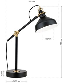 Orion LA 4-1222/1 - Stolná lampa SCHILLER 1xE27/40W/230V čierna/bronz