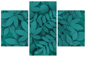Obraz - Tyrkysové listy (90x60 cm)