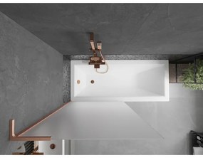 Mexen Next L, 1-krídlová vaňová zástena 90 x 150 cm, 6mm sklo námraza, medený profil, 895-090-000-03-30-65