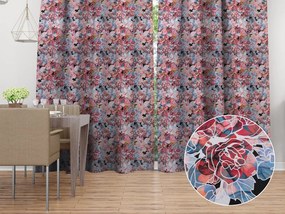 Biante Dekoračný záves Rongo RGP-503 Červeno-modré kvety 140x250 cm