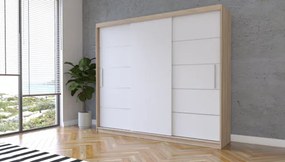 Šatníková skriňa ALBA II 250 cm dub sonoma/biela