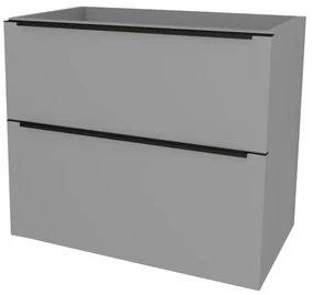 Mereo, Mereo Mailo, kúpeľňová skrinka 81 cm, čierne madlo, Multidecor, Šedá supermat, MER-CN591SBSEDA