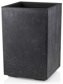 PLASTOVÝ KVETINÁČ NA KOLIESKACH BETONIQUE 60X40X40 CM IMITÁCIA BETÓNU ČIERNA