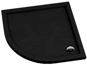 Vanička polokrúhla Black Stone 90x90x5 R55 Espera AQM264CST