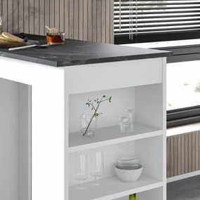 Barový stôl Houseland Swallow bendir/biely