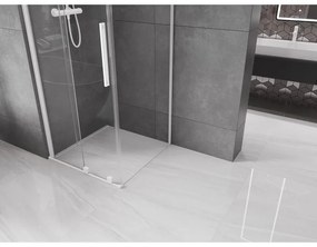 Mexen Velar, sprchový kút s posuvnými dverami 120(dvere) x 120(stena) cm, 8mm číre sklo, biela, 871-120-120-01-20