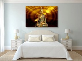 Obraz socha Budhu s abstraktným pozadím - 60x40