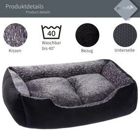 Petstuff pelech pre psa, veľkosť L, 80 x 70 x 20 cm, čierny